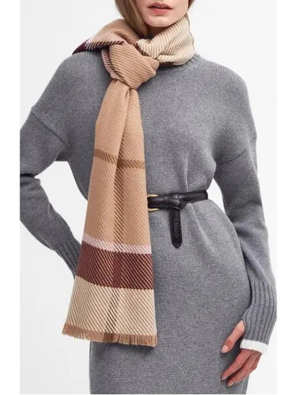 Barbour Blair Tartan Scarf in Muted Cabernet Purple